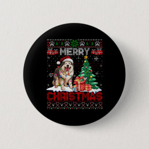 Frohe Weihnachten Alaskan Malamute Dog Lover Ugly Button