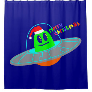 frohe Weihnachten Alien Santa scifi Duschvorhang