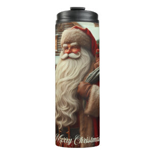 Frohe Weihnachten alter Santa Thermosbecher