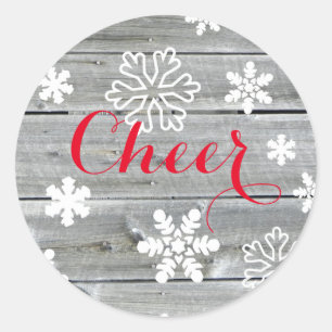 Frohe Weihnachten Altes Holz - Kreis Aufkleber
