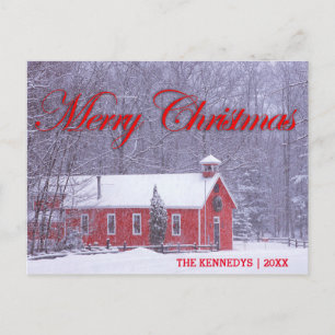 Frohe Weihnachten - Altes Red Schoolhouse in Snowf