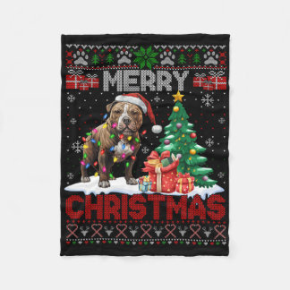 Frohe Weihnachten American Staffordshire Terrier U Fleecedecke