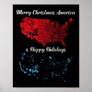 Frohe Weihnachten Amerika und glückliche Feiertage Poster