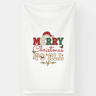 Frohe Weihnachten an alle Santa Hut Blitzsterne Banner