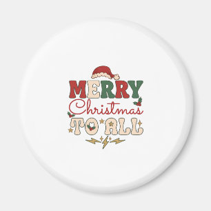 Frohe Weihnachten an alle Santa Hut Blitzsterne Magnet