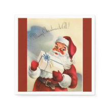 Frohe Weihnachten an alle Vintagen Santa Paper Nap
