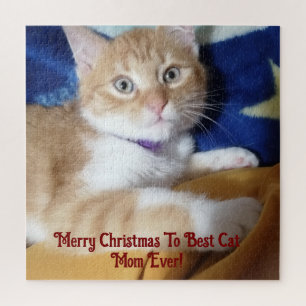 Frohe Weihnachten an die beste Katzenmutter ever  Puzzle