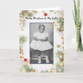 Frohe Weihnachten an meine Schwester Vintage-Postk