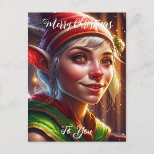 Frohe Weihnachten an Sie Süßer Elf Postkarte