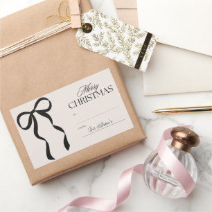 Frohe Weihnachten an und von anpassbare Name-Schle Rechteckiger Aufkleber