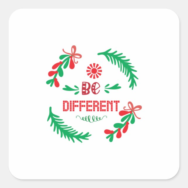 Frohe Weihnachten anders sein Quadratischer Aufkleber (Vorderseite)