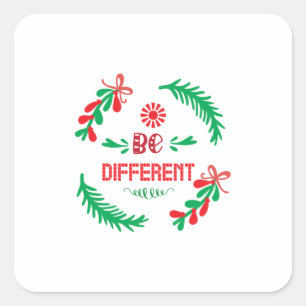 Frohe Weihnachten anders sein Quadratischer Aufkleber