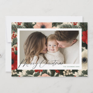 Frohe Weihnachten Anemone Floraler Hintergrund