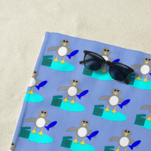 Frohe Weihnachten Angeln Pinguin Beach Handtuch