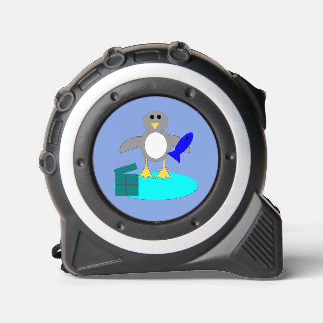 Frohe Weihnachten Angelpinguin Maßband (Vorderseite)