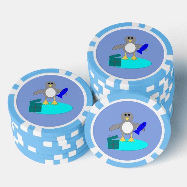 Frohe Weihnachten Angelpinguin Pokerchips (Stapel)