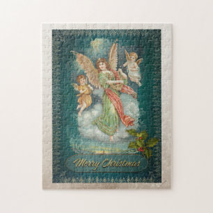 Frohe Weihnachten, Angels Retro Puzzle