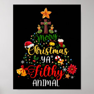 Frohe Weihnachten Animal Filthy Ya Funny Xmas Fami Poster