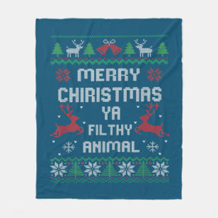 Frohe Weihnachten Animal Filthy Ya Great Fleecedecke