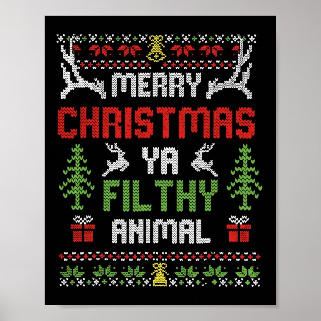 Frohe Weihnachten Animal Filthy Ya Poster (Vorne)