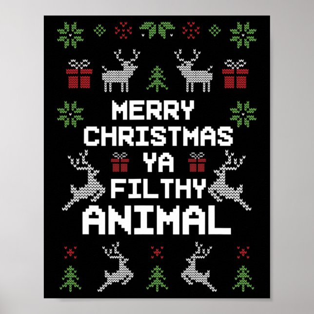 Frohe Weihnachten Animal Filthy Ya Poster (Vorne)