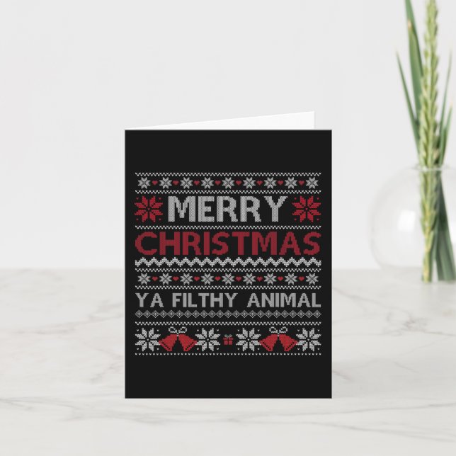 Frohe Weihnachten Animal Filthy Ya Ugly Style Xmas Karte (Vorderseite)