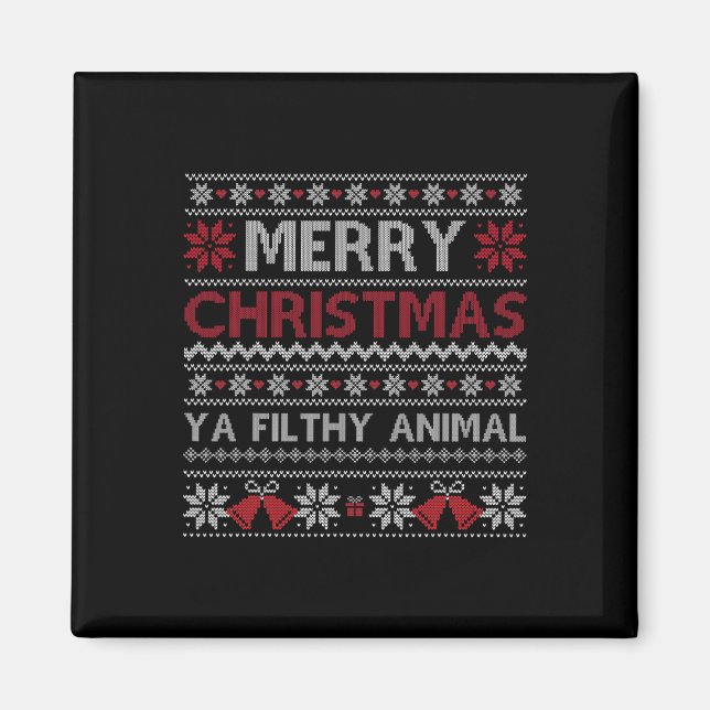Frohe Weihnachten Animal Filthy Ya Ugly Style Xmas Magnet (Vorne)