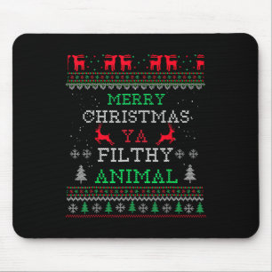 Frohe Weihnachten Animal Filthy Ya Xmas Pajama Fam Mousepad