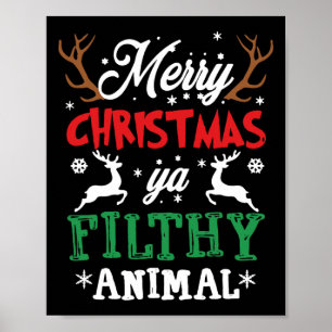 Frohe Weihnachten Animal Filthy Ya Xmas Pajama Poster