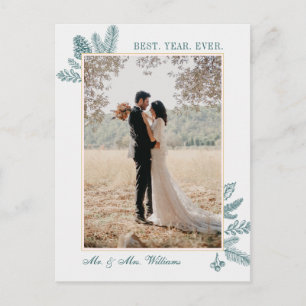 Frohe Weihnachten Aquamarin floral   Foto