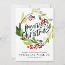 Frohe Weihnachten Aquarellblumen Unternehmen