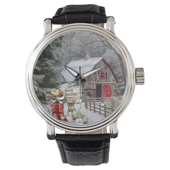 Frohe Weihnachten Armbanduhr (Vorderseite)
