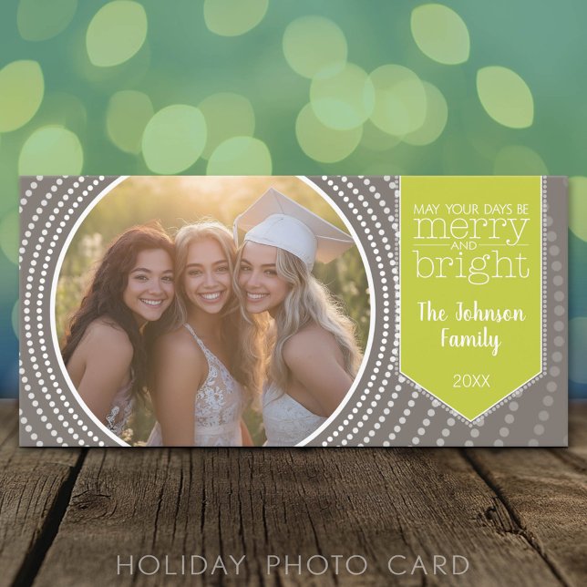 Frohe Weihnachten - Art Deco mit einem Bild (Classic Holiday Photo Card)