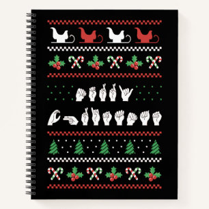 Frohe Weihnachten - ASL American Sign Language I Notizbuch