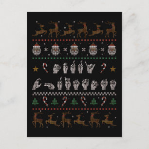 Frohe Weihnachten - ASL American Sign Language II Postkarte