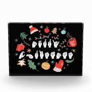 Frohe Weihnachten - ASL American Sign Language III Fotoblock