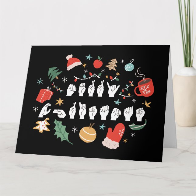 Frohe Weihnachten - ASL American Sign Language III Karte (Vorderseite)