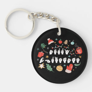 Frohe Weihnachten - ASL American Sign Language III Schlüsselanhänger