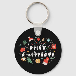 Frohe Weihnachten - ASL American Sign Language III Schlüsselanhänger