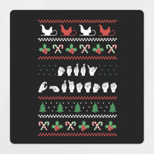 Frohe Weihnachten - ASL Amerikanische Gebärdenspra Etiketten