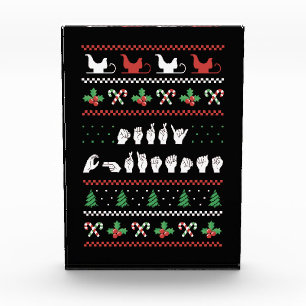Frohe Weihnachten - ASL Amerikanische Gebärdenspra Fotoblock