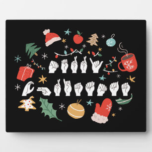 Frohe Weihnachten - ASL Amerikanische Gebärdenspra Fotoplatte