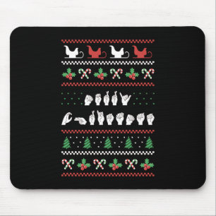 Frohe Weihnachten - ASL Amerikanische Gebärdenspra Mousepad