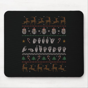 Frohe Weihnachten - ASL Amerikanische Gebärdenspra Mousepad
