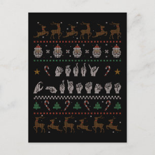 Frohe Weihnachten - ASL Amerikanische Gebärdenspra Postkarte