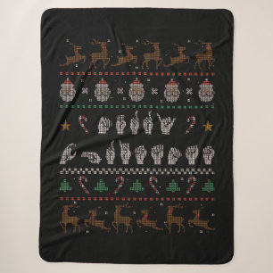 Frohe Weihnachten - ASL Amerikanische Gebärdenspra Sherpadecke