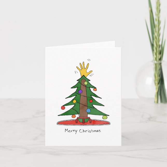 Frohe Weihnachten ASL Tree Card (Vorderseite)