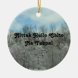 Frohe Weihnachten auf Choctaw Keramik Ornament