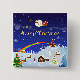 Frohe Weihnachten auf dem Vollmond Button