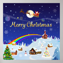 Frohe Weihnachten auf dem Vollmond Poster